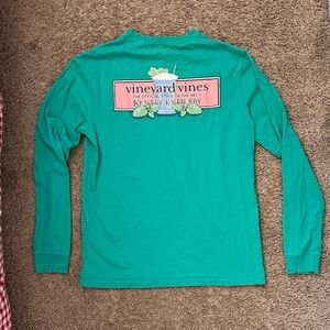 Vineyard Vines Kentucky derby 145 Teal Long Sleeve Tee men’s size small